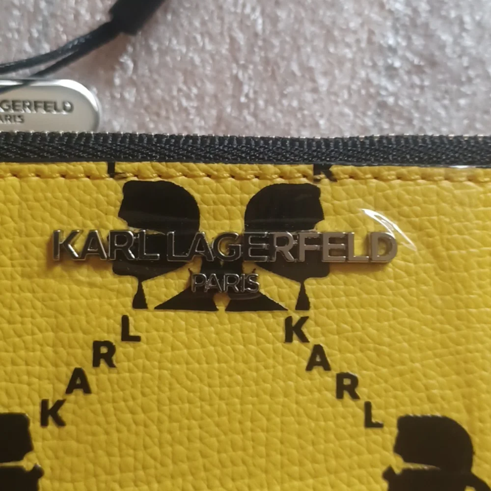 SOLD - NWT Karl Lagerfeld Adele Wallet Pouch - Yellow / Black - Picture 4 of 8